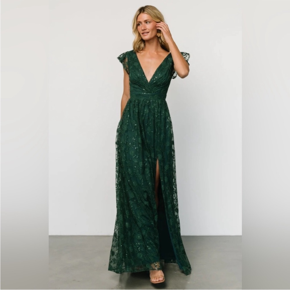 Baltic Born Deep Green Lace Maxi Dress - Picture 2 of 2